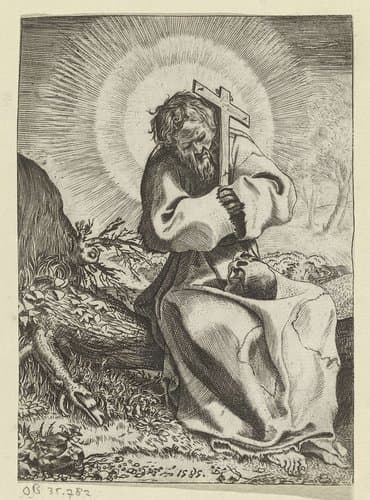 De heilige Franciscus van Assisi by Annibale Carracci