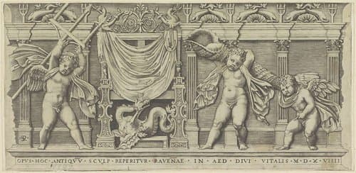 Reliëf met drie putti by Marco Dente