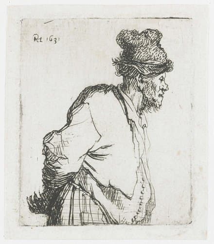 Peasant with his hands behind his back by Rembrandt van Rijn