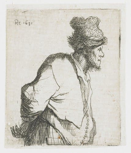 Peasant with his hands behind his back by Rembrandt van Rijn