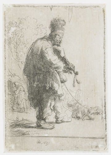 De blinde violist by Rembrandt van Rijn