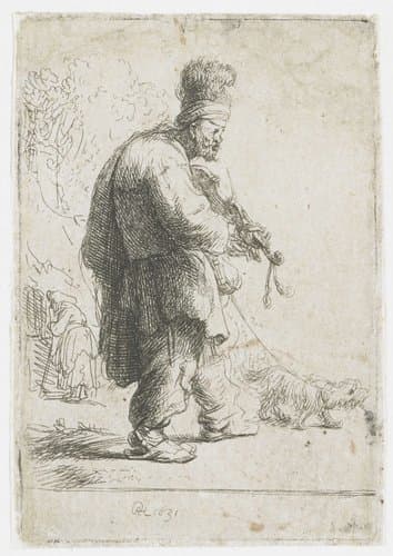De blinde violist by Rembrandt van Rijn