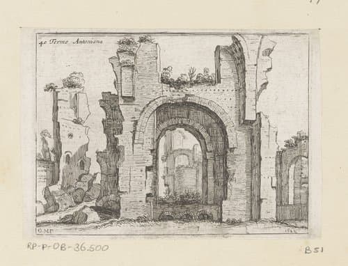 Resten van de Thermen van Caracalla te Rome by Giovanni Battista Mercati