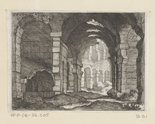 Resten van het Colosseum te Rome by Giovanni Battista Mercati