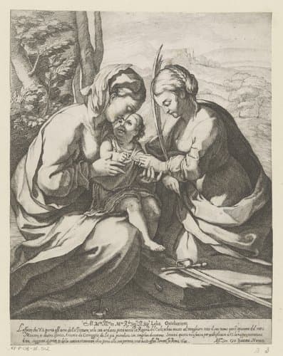 Het mystieke huwelijk van de heilige Catharina by Giovanni Battista Mercati