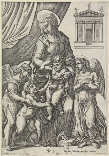 Maria met Kind en de jonge Johannes de Doper by anonymous