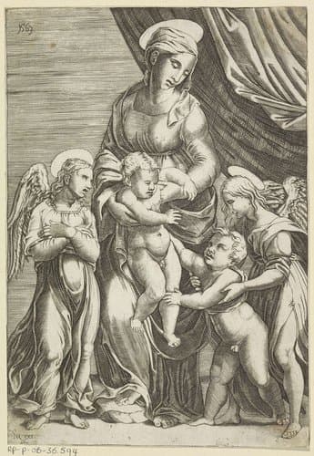 Maria met Kind en de jonge Johannes de Doper by anonymous
