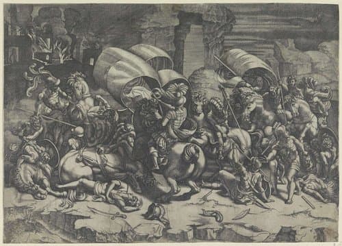 Battle with a Cutlass by Agostino Veneziano