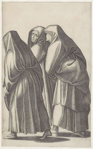 Heilige vrouwen op weg naar het graf by Agostino Veneziano