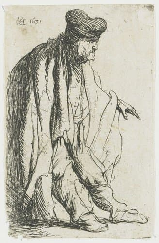 Beggar with his left hand extended by Rembrandt van Rijn