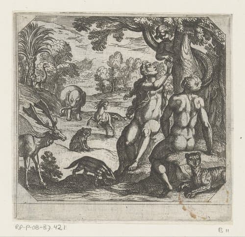 De verleiding van Eva by Antonio Tempesta