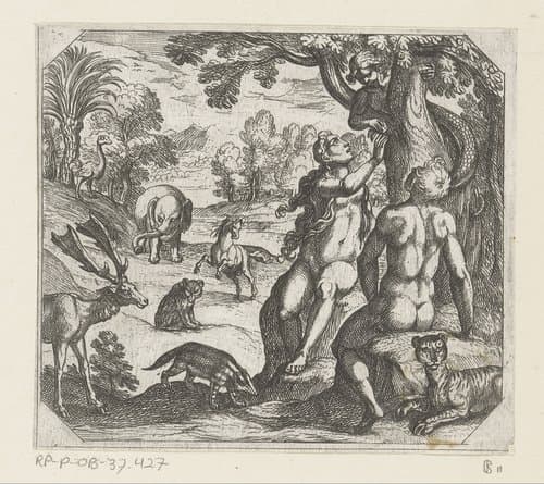 De verleiding van Eva by Antonio Tempesta