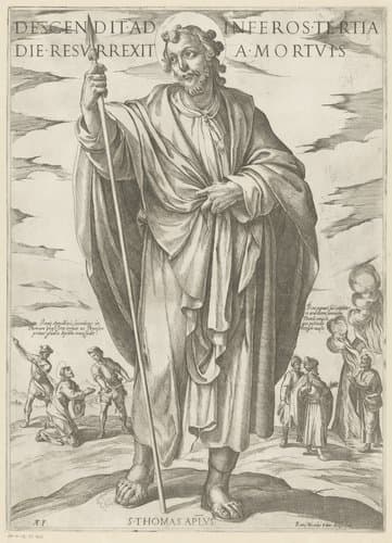 Christus, Maria en de apostelen by Antonio Tempesta