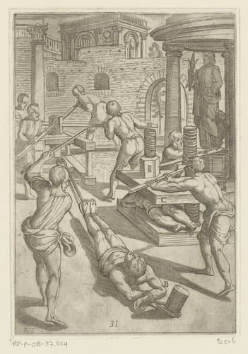 Martelingen ondergaan door christelijke martelaars by Antonio Tempesta