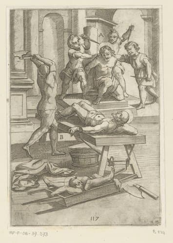 Martelingen ondergaan door christelijke martelaars by Antonio Tempesta