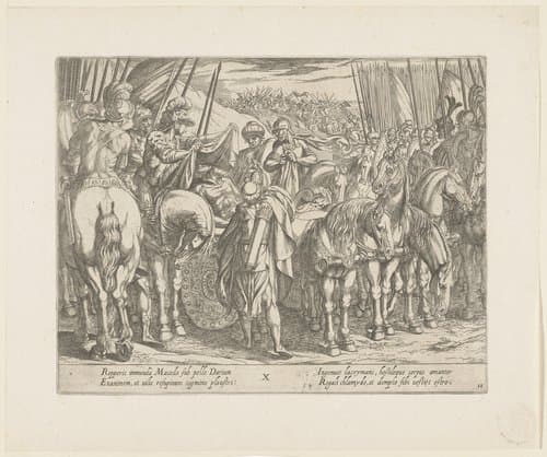 Alexander de Grote vindt het lichaam van Darius by Antonio Tempesta