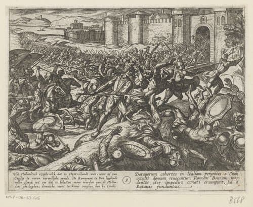 De Romeinen worden verslagen door de Nederlandse troepen te Bonn by Antonio Tempesta
