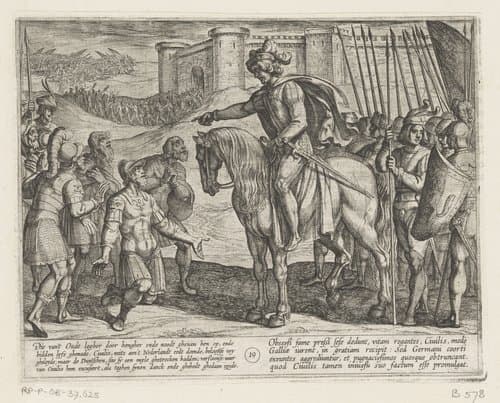 Mannen uit het fort geven zich over aan Julius Civilis by Antonio Tempesta