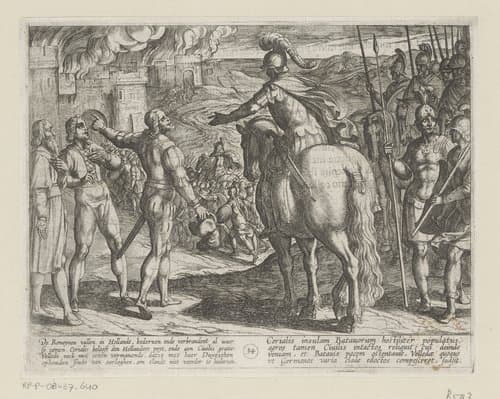 De Romeinen verbranden het Nederlandse platteland by Antonio Tempesta