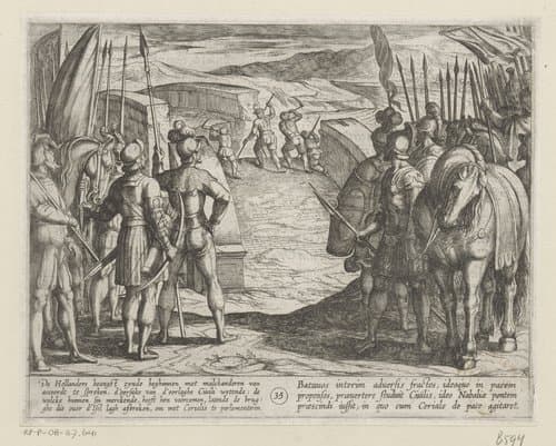 De Bataven worden bang en beginnen vredesonderhandelingen by Antonio Tempesta