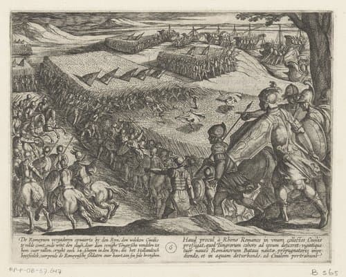 Romeinen verslagen bij de Rijn by Antonio Tempesta