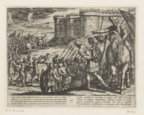 Romeinse gevangenen voor het fort by Antonio Tempesta