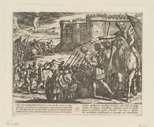 Romeinse gevangen langs de vesting geleid by Antonio Tempesta