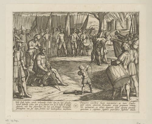 Civilis laat zijn haren knippen by Antonio Tempesta