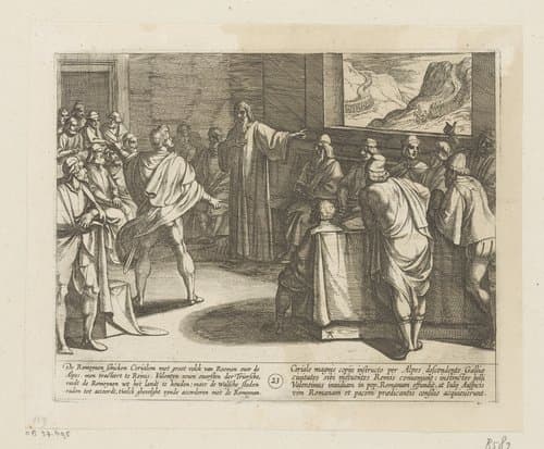 Batavorum cum Romanis Bellum, à Corn. Tacito / De Batavische Oft Oude Hollandtsche Oorloghe teghen de Romeynen by Antonio Tempesta