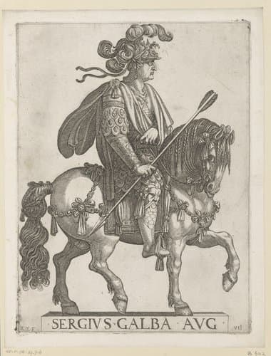 Keizer Galba te paard by Antonio Tempesta