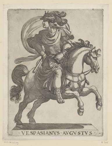 Keizer Vespasianus te paard by Antonio Tempesta