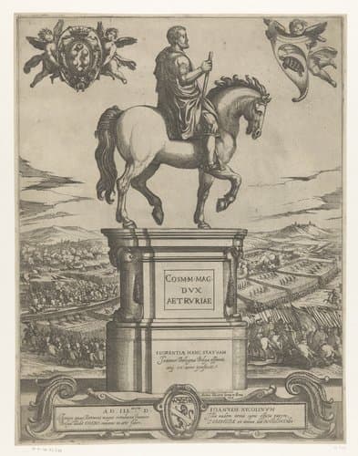 Ruiterstandbeeld van Cosimo I, groothertog van Toscane by Antonio Tempesta