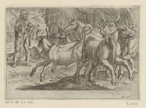 Hercules en de runderen van Geryon by Antonio Tempesta