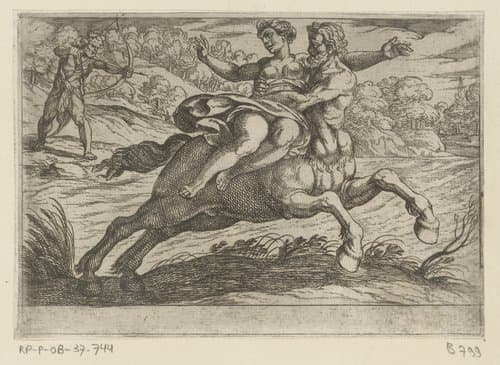 Hercules doodt de centaur Nessus by Antonio Tempesta