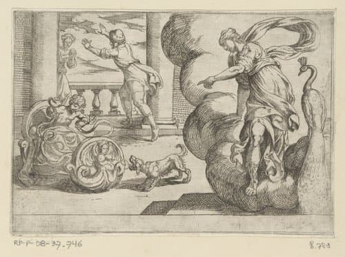 Het kind Hercules doodt de slangen by Antonio Tempesta