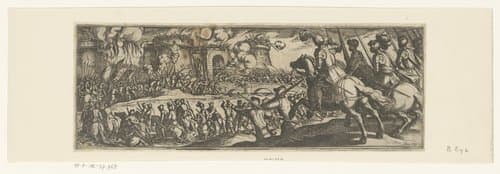 Leger een fort aanvallend by Antonio Tempesta