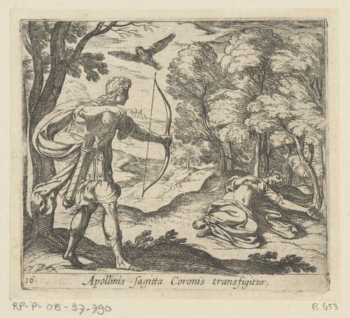 Apollinis sagitta Coronis transfigitur by Antonio Tempesta