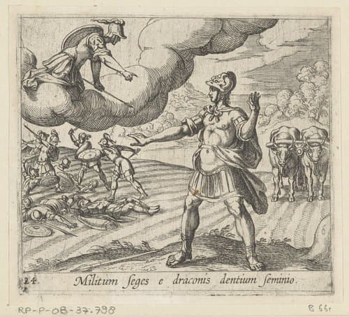 De strijders geboren uit de tanden van de draak by Antonio Tempesta