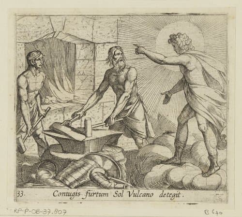 Apollo in de smederij van Vulcanus by Antonio Tempesta