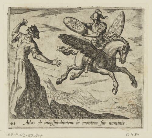 Atlas in een berg veranderd by Antonio Tempesta