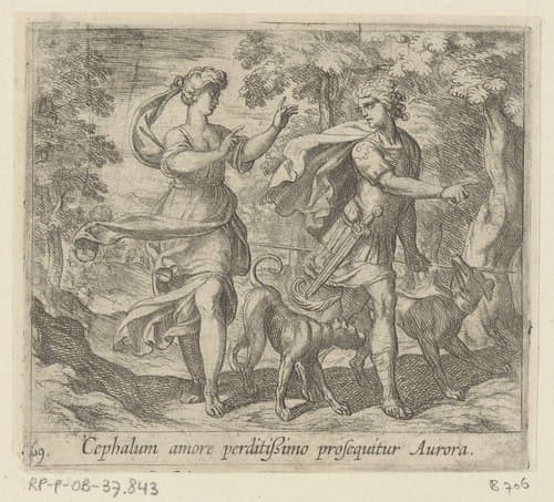 Cephalum amore perditissimo prosequitur Aurora by Antonio Tempesta