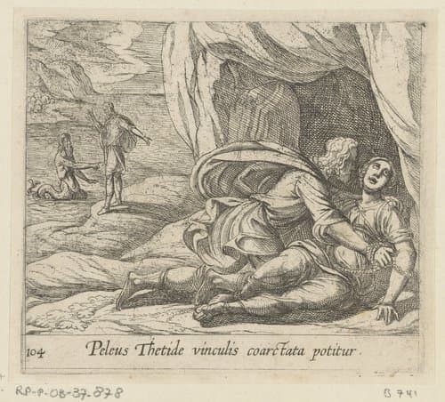 Peleus omhelst Thetis by Antonio Tempesta