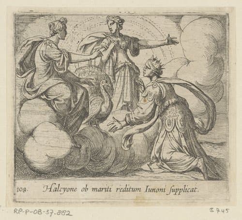 Halcyone ob mariti reditum Iunoni supplicat by Antonio Tempesta