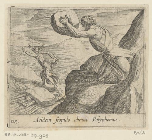 Acidem scoplo obruit Polyphemus by Antonio Tempesta