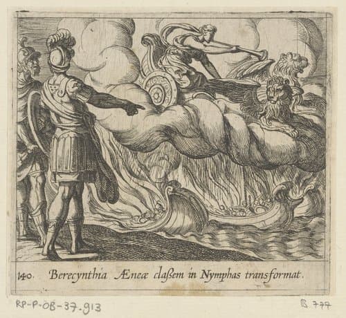 Trojaanse schepen in nimfen veranderd by Antonio Tempesta