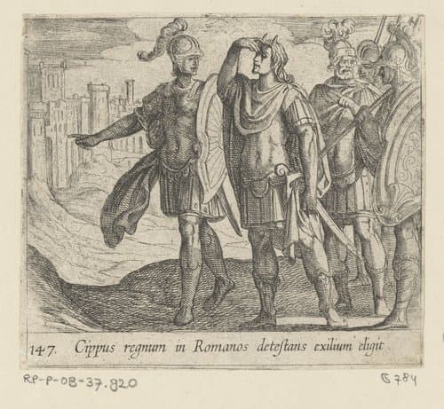 Cippus regnum in Romanos detestans exilium eligit by Antonio Tempesta