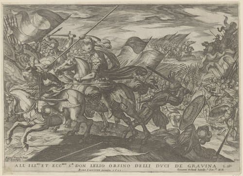 Cavalerie en infanterie gevecht by Antonio Tempesta