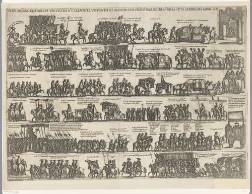 Processie bij intocht van paus Clemens VIII in Ferrara by Antonio Tempesta