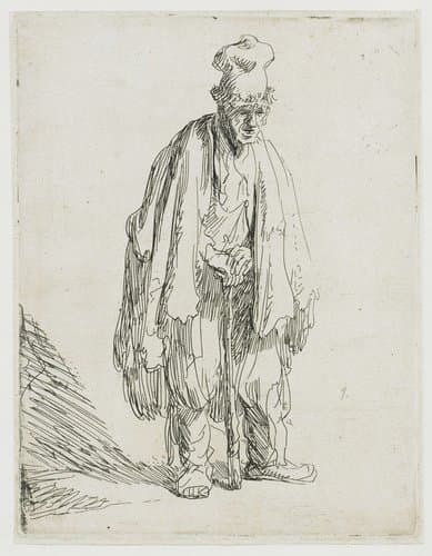 Beggar in a high cap by Rembrandt van Rijn