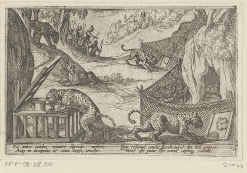 Diverse jacht- en strijdscènes by Antonio Tempesta